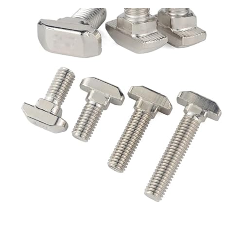 T-förmige Schraube, M5 M6 M8 T-Bolzen Aluminiumverbinder T-Kopfschrauben Schrauben for 20/30/40/45 Aluminiumprofile (Farbe: Silber, Größe: 30-M6x20 (10 Stück))(30 M6x30 (10pcs)) von DPSQQ
