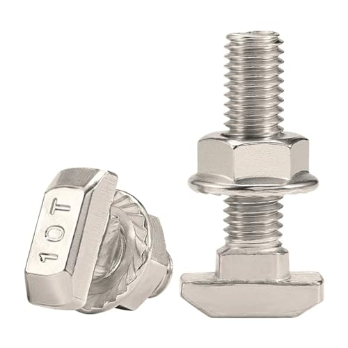 T-förmige Schraube, M5 M6 M8 T-Bolzen Aluminiumverbinder T-Kopfschrauben Schrauben for 20/30/40/45 Aluminiumprofile Sechskantflanschmuttern (Farbe: 25 mm, Größe: M8-2 Stück)(10mm,M5 5pcs) von DPSQQ