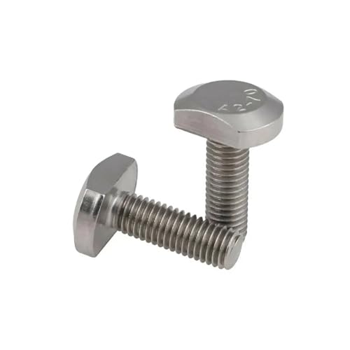 T-förmige Schraube, T-Bolzen M5 M6 M8 M10 M12 T-Schraube Vierkantschrauben 304 Edelstahlschrauben for T-Nut (Farbe: 55 mm, Größe: M12 (1 Stück))(70mm,M5(2pcs)) von DPSQQ