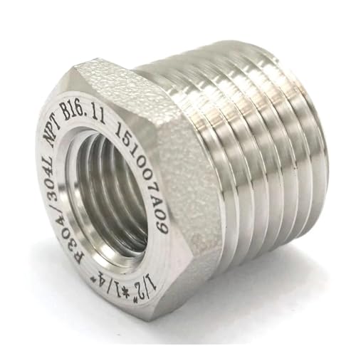 1/2" NPT Male x 1/4" NPT Female 304 Stainless Steel Reducing Bush Forged Pipe Fitting 3000 PSI Water Gas Oil 1/2" NPT Male x 1/4" NPT Female 304 Stainless Steel Reducing Bush Forged Pipe Fitting 3000 PSI Water Gas Oil von DPURPIWADY