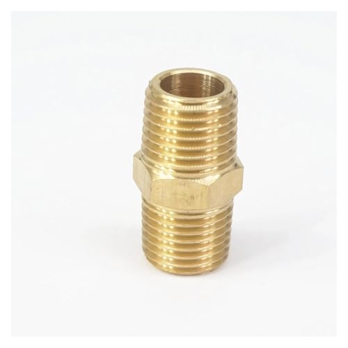 1/4" BSPT x 1/4" NPT Male Hex Nipple Reducer Brass Pipe Fitting Connector Adapter Water Gas Oil Fuel von DPURPIWADY