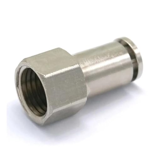 1/4" Female to Fit Tube O/D 6mm Pneumatic Nickel Brass Push In Connector Union Quick Release Air Fitting Plumbing von DPURPIWADY