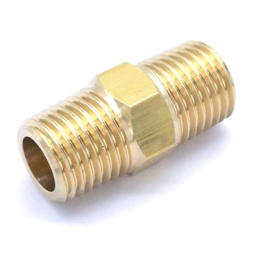 1/4" NPT x 1/4" NPT Male Hex Nipple Brass Pipe Fitting Connector Adapter Water Gas Oil Fuel 1/4" NPT x 1/4" NPT Male Hex Nipple Brass Pipe Fitting Connector Adapter Water Gas Oil Fuel von DPURPIWADY