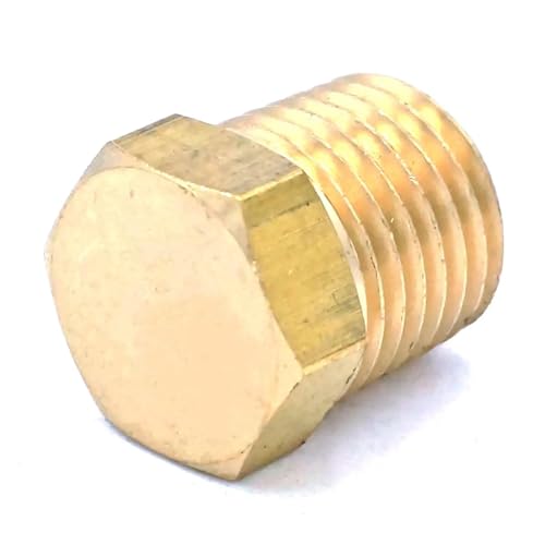 1/8" 1/4" 3/8" 1/2" 3/4" NPT Male Hex End Cap Brass Pipe Fitting Connector Adapter Water Gas Oil Fuel(3/8") von DPURPIWADY