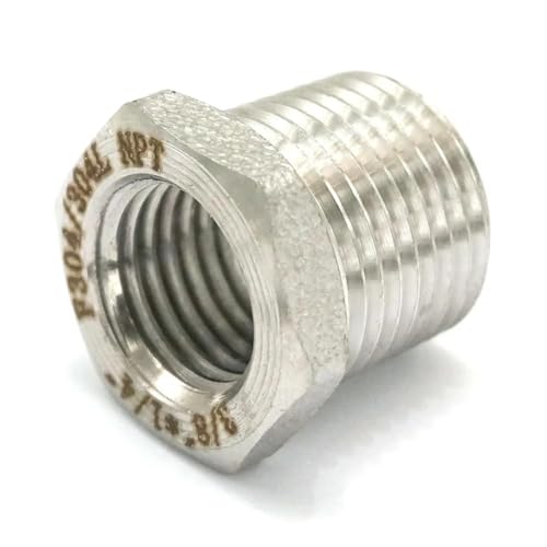 3/8" NPT Male x 1/4" NPT Female 304 Stainless Steel Reducing Bush Forged Pipe Fitting 3000 PSI Water Gas Oil 3/8" NPT Male x 1/4" NPT Female 304 Stainless Steel Reducing Bush Forged Pipe Fitting 3000 PSI Water Gas Oil von DPURPIWADY