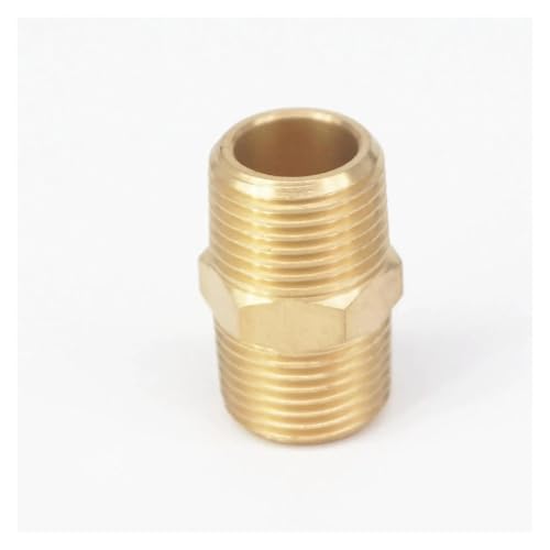 3/8" NPT x 3/8" NPT Male Hex Nipple Brass Pipe Fitting Connector Adapter Water Gas Oil Fuel von DPURPIWADY