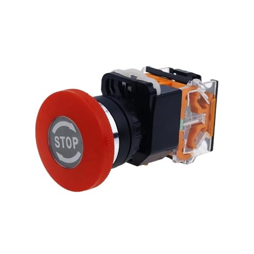 Emergency Stop 10A 380V 22mm Self-Locking head power switch Mushroom Push Button Switch 1 NO 1 NC LA38-11ZS von DPURPIWADY