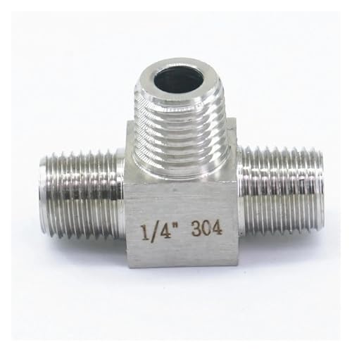 Equal 1/4" BSPT male Threaded Tee 3 Way 304 Stainless Steel Pipe Fitting Connector Max Pressure 2.5 Mpa von DPURPIWADY