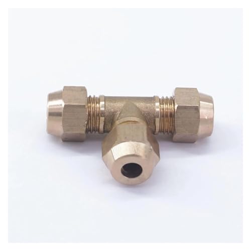 Flare Tube OD 6mm Tee Brass Flare Male Connector Tube Pneumatic Fitting with Short Flare Nut von DPURPIWADY
