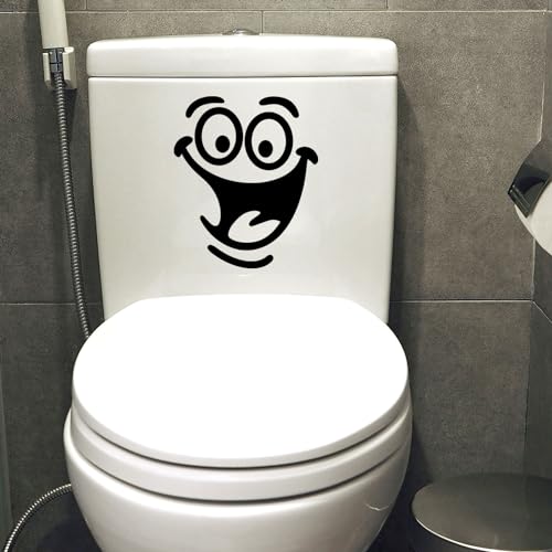 Lustiger WC-Aufkleber mit Smiley-Gesicht, für Badezimmer, Küche, als Wandaufkleber, Raumdekoration, PVC, Einheitsgröße, Badezimmerzubehör, 1 Stück von DPWOUM