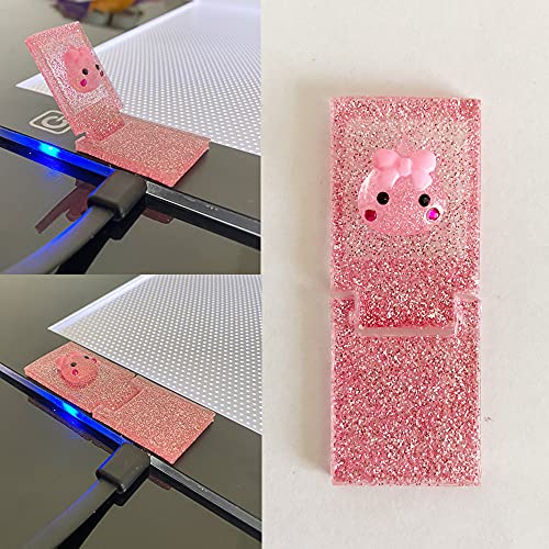 Diamant-Malwerkzeug - Abdeckung zum LED-Lichtpad Netzschalter, selbstklebend Funkeln Tastenabdeckung mit Niedlich Cartoon-Aufkleber zum 5D Diamant Kunst (Pink) von DPXWCCH