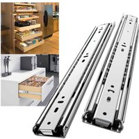 1 Paar Hochleistungs-Schubladenschienen, Tragkraft bis zu 68 kg, 3-fach Vollauszug, seitliche Montage, 45 mm Verlängerung, 450 mm 18 Zoll 1 Paar Hochleistungs-Schubladenschienen, Tragkraft bis zu 68 kg, 3-fach Vollauszug, seitliche Montage, 45 mm Verlängerung, 450 mm 18 Zoll von DPZO