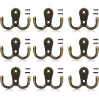 10 Stück Vintage-Metallhaken, Retro-Doppelhaken für Badezimmer, Garderobe und Küche von DPZO
