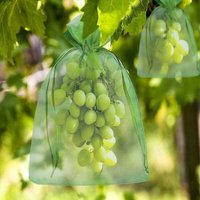 100 stücke Bündel Schutz Tasche 23x17cm Trauben Obst Organza Beutel Mit Kordelzug Geben-Grün von DPZO