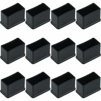 12 Stück rechteckige Tisch- oder Stuhlbeinschoner aus Gummifilz – Schwarz, 15 x 30 mm.-INHHUB von DPZO
