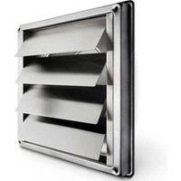 150 mm Lüftungsgitter Edelstahl Rückschlaggitter mit beweglichen Lamellen Automatisch Schließend Wetterfestes Haubengitter / Quadratmaß 184x184mm / von DPZO