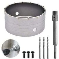 160 mm Bi-Metall-Lochsäge für Betonfliesen, Betonkernbohrer, mit 220 mm SDS-Plus-Adapter und 3 110 mm Zentrierbohrern (160 MM), INHHUB von DPZO