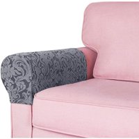 2 Stück Stretch-Sofa-Armlehnenbezug, abnehmbar und leicht zu reinigen, bequem (Dunkelgrau) von DPZO