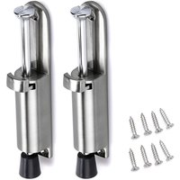 2 Stück Türstopper Türhalter Stopper Edelstahl Türblock mit Gummi (Silber) von DPZO