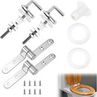 2-teiliges Toilettensitz-Befestigungsset, 20724134 Befestigungsset für Wirquin-Toilettensitz, Scharnier und Schrauben aus Edelstahl, Chrom 2-teiliges Toilettensitz-Befestigungsset, 20724134 Befestigungsset für Wirquin-Toilettensitz, Scharnier und Schrauben aus Edelstahl, Chrom von DPZO