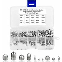 200 Stück Innensechskantschrauben, M3 M4 M5 M6 M8 Senkkopfschrauben aus Edelstahl 304, Innensechskantschrauben-Sets 200 Stück Innensechskantschrauben, M3 M4 M5 M6 M8 Senkkopfschrauben aus Edelstahl 304, Innensechskantschrauben-Sets von DPZO