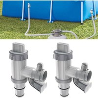 【2er Set】Poolschlauch Adapter mit Absperrhahn & Halterung für 32/38mm Schlauch ✩ Kompatibel mit Poolpumpen Systemen und Filteranlagen ✩ Ideal für von DPZO