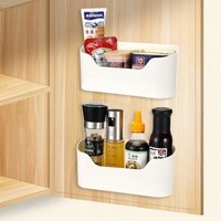 2er-Set Selbstklebende Aufbewahrungsboxen für Küchenschränke, Badezimmer & Kühlschrank - Tür-Organizer für Gewürze, Kosmetik & Kleinteile (Einfach zu von DPZO