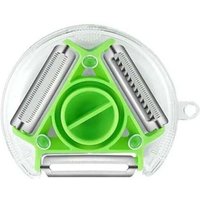 3-in-1 Multifunktions-Küchen-Rotationsschäler, Edelstahl, Kartoffelschäler, Reibe, Zerkleinerer, Gemüse- und Obstschäler (grün) von DPZO