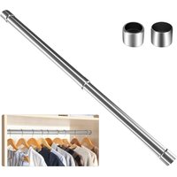 31-51cm Ausziehbare Kleiderstange aus Edelstahl, Verstellbare Kleiderstange mit Steckdosen Silber -INHHUB von DPZO