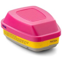 3M P100 60923 Atemschutzelement/Filter, 1 Paar, schützt vor organischen Dämpfen, sauren Gasen und Partikeln, Magenta, Gelb von DPZO