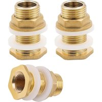 3er-Pack 1/2" Tankanschlüsse - Messing-Tankdurchführung für Wasserhähne, Tanks und Sprinkler, mit Wasserstreifen - INHHUB 3er-Pack 1/2" Tankanschlüsse - Messing-Tankdurchführung für Wasserhähne, Tanks und Sprinkler, mit Wasserstreifen - INHHUB von DPZO