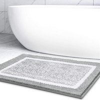 40 x 60 cm rutschfeste Badematte, maschinenwaschbarer Badezimmerteppich, wasserabsorbierend, weich für das Badezimmer – Grau 40 x 60 cm rutschfeste Badematte, maschinenwaschbarer Badezimmerteppich, wasserabsorbierend, weich für das Badezimmer – Grau von DPZO