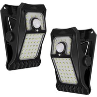 45 LED-Solarleuchte für den Außenbereich mit Bewegungsmelder und Klemme, 3 Modi und 3 Montagemethoden, IP65 wasserdichte Sicherheitsbeleuchtung für von DPZO
