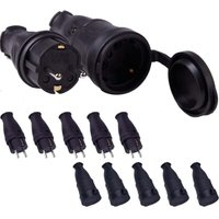 5 Sets Kit Stecker + Buchse 250 V 16 A 4000 W Gummi-Elektrosteckerstift IP44 Wasserdichter Netzstecker – für 0,5–3 cm² Kabel von DPZO