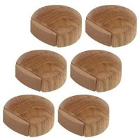 6 Stück Türstopper - Selbstklebender Türstopper aus Holz für Boden und Parkett - Selbstklebender Türstopper - Türstopper (Natur-Eiche), INHHUB von DPZO