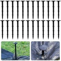 60 Stück Erdnägel 12cm Schwarz - Extra Starker Halt mit Widerhaken für Unkrautvlies, Wurzelsperre & Landschaftsbau - Zelt Heringe für Garten, Folie & von DPZO