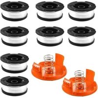 8 Stück Mähfaden Spulen für Black & Decker AF-100 - Kompatibel mit Rasentrimmer & Grasschere - Inkl. 2 Deckel + 2 Federn - Hochleistungs Ersatzspulen von DPZO