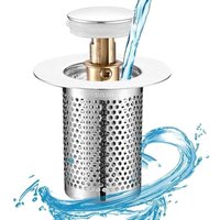 Abflusssieb – Badezimmer-Abflussstopfen – Haarsieb aus Edelstahl, Abflussstopfen mit Korb, Pop-up-Badezimmer-Abflussstopfen Abflusssieb – Badezimmer-Abflussstopfen – Haarsieb aus Edelstahl, Abflussstopfen mit Korb, Pop-up-Badezimmer-Abflussstopfen von DPZO