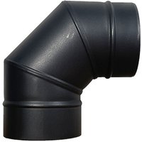 Accesorios para instalación de chimeneas de leña, codo de acero inoxidable de doble capa (negro mate) von DPZO