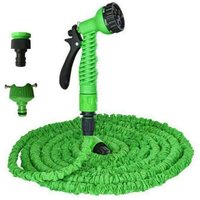 Ausziehbarer Gartenschlauch, 15 m, mit 8 Funktionen, Sprühdüse und zwei verschiedenen Anschlüssen Ausziehbarer Gartenschlauch, 15 m, mit 8 Funktionen, Sprühdüse und zwei verschiedenen Anschlüssen von DPZO