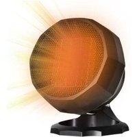 Badheizer PTC 1800W Schwarz - Keramik Heizlüfter mit Intelligenter Thermostat - 3 Heizstufen & Nachtmodus Leise - Wandmontage oder Standfuß von DPZO