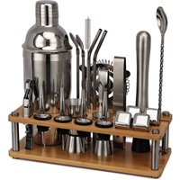 Barkeeper-Mixer-Set, Bar-Barkeeper-Werkzeugset, Edelstahl, mit Weinregal, 23-teilig, 750 ml, Barkeeper-Mixer-Set, Bar-Barkeeper-Werkzeugset, Edelstahl, mit Weinregal, 23-teilig, 750 ml, von DPZO