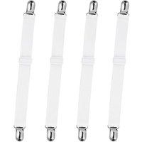 Bettlakenverschlüsse, 4 verstellbare Lakenhalter mit robusten Clips für Spannbettlaken und Bettlaken (weiß) von DPZO