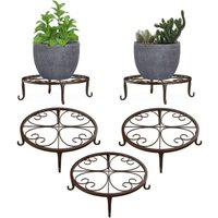 Blumentopfhalter, 3er-Set, rostfreier Pflanzenhalter aus Eisen, Dekoration für drinnen und draußen – Schokolade von DPZO