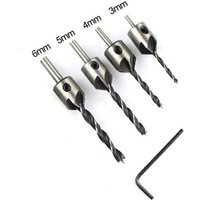 Bohrer und Senkkopf, Holzbearbeitung, Reiben, Holzbohrerführung, Senkbohrer, Schnellarbeitsstahl-Bohrer, 4 Sätze von DPZO