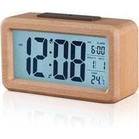 Digitaler LED-Wecker aus Holz mit Zeit-, Datums- und Temperaturanzeige, Nachtlicht Digitaler LED-Wecker aus Holz mit Zeit-, Datums- und Temperaturanzeige, Nachtlicht von DPZO