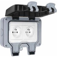 Doppelsteckdose Außen IP66 - 16A Wasserdicht für Wandmontage - Wetterfest & Staubgeschützt - Maximale Sicherheit von DPZO