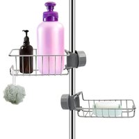 Duschregal ohne Bohren Edelstahl Silber 2er Set, Edelstahl Badezimmerregal für Stange/Schiene 18-27mm, Duschseifen-/Shampoohalter, Duschregal ohne Bohren Edelstahl Silber 2er Set, Edelstahl Badezimmerregal für Stange/Schiene 18-27mm, Duschseifen-/Shampoohalter, von DPZO