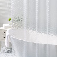 Duschvorhang 180x200 cm mit Magnet an der Unterseite, Halbtransparenter Badezimmervorhang Wasserdicht Anti-Schimmel mit 3D-Muster von DPZO