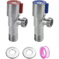Eckventil aus Edelstahl 304, Universal-Wasserhahn mit wasserdichtem Klebeband für Spüle und Warmwasserbereiter, 2 Stück von DPZO